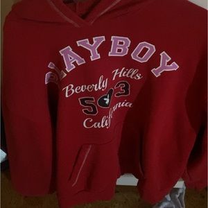 Red playboy hoodie